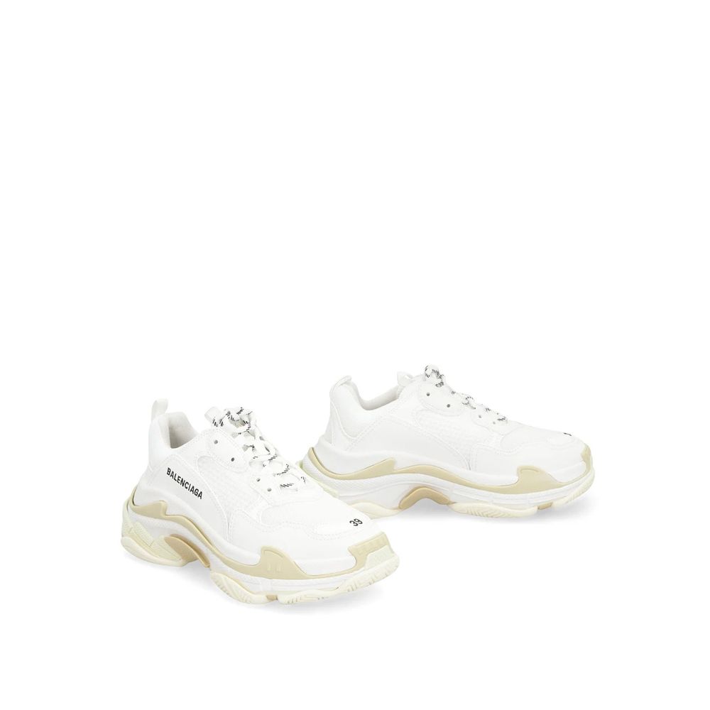 White Calfskin Chunky Sneakers - TIZZIL