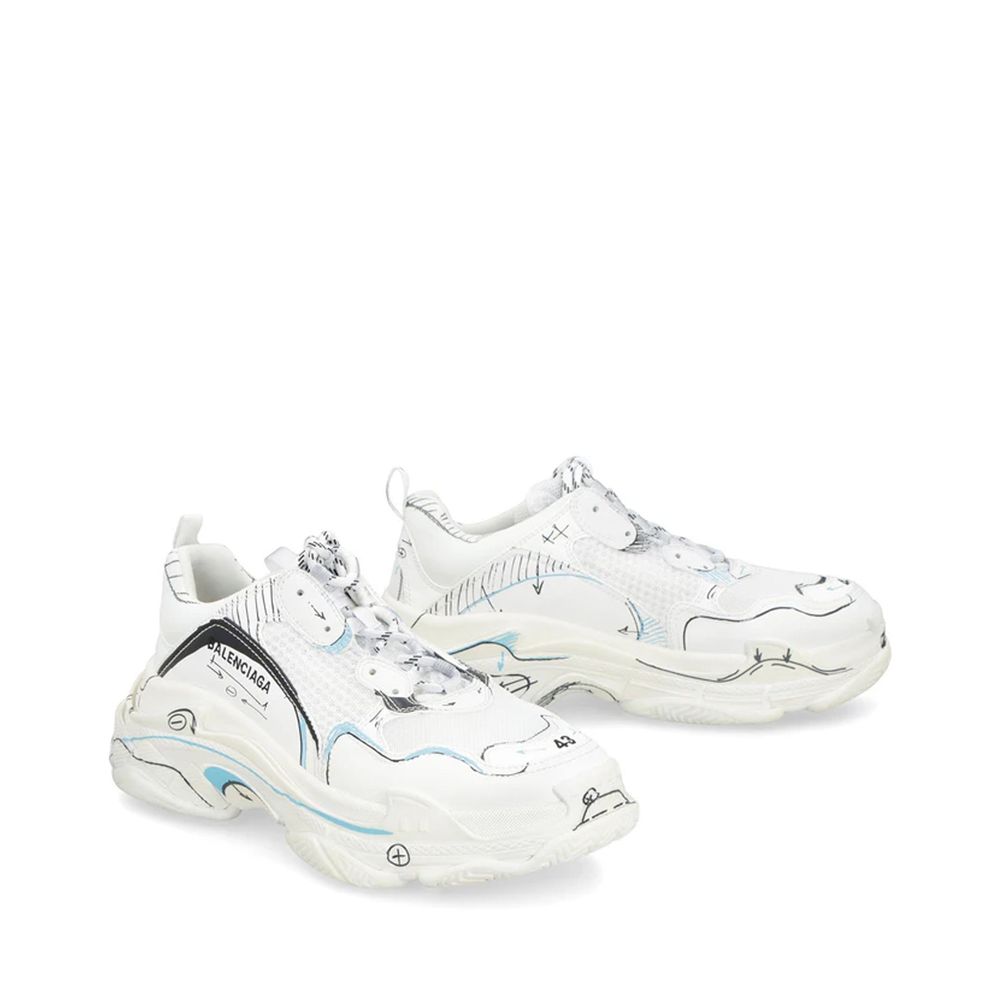 White Calfskin Chunky Sneakers - TIZZIL