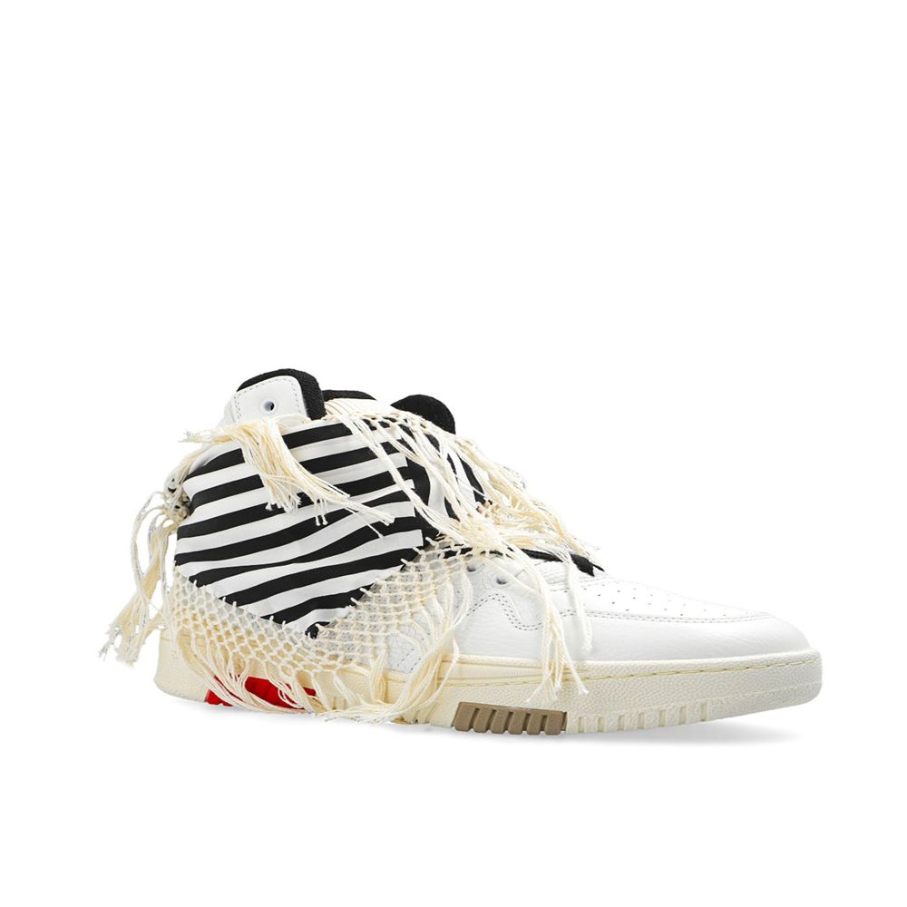White Calfskin High Top Sneakers - TIZZIL