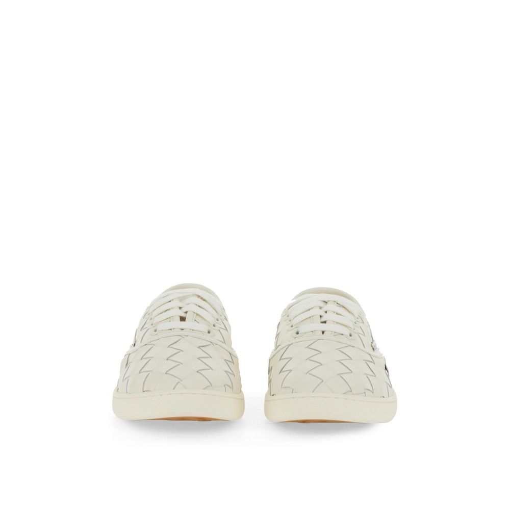 White Calfskin Low Top Sneakers - TIZZIL
