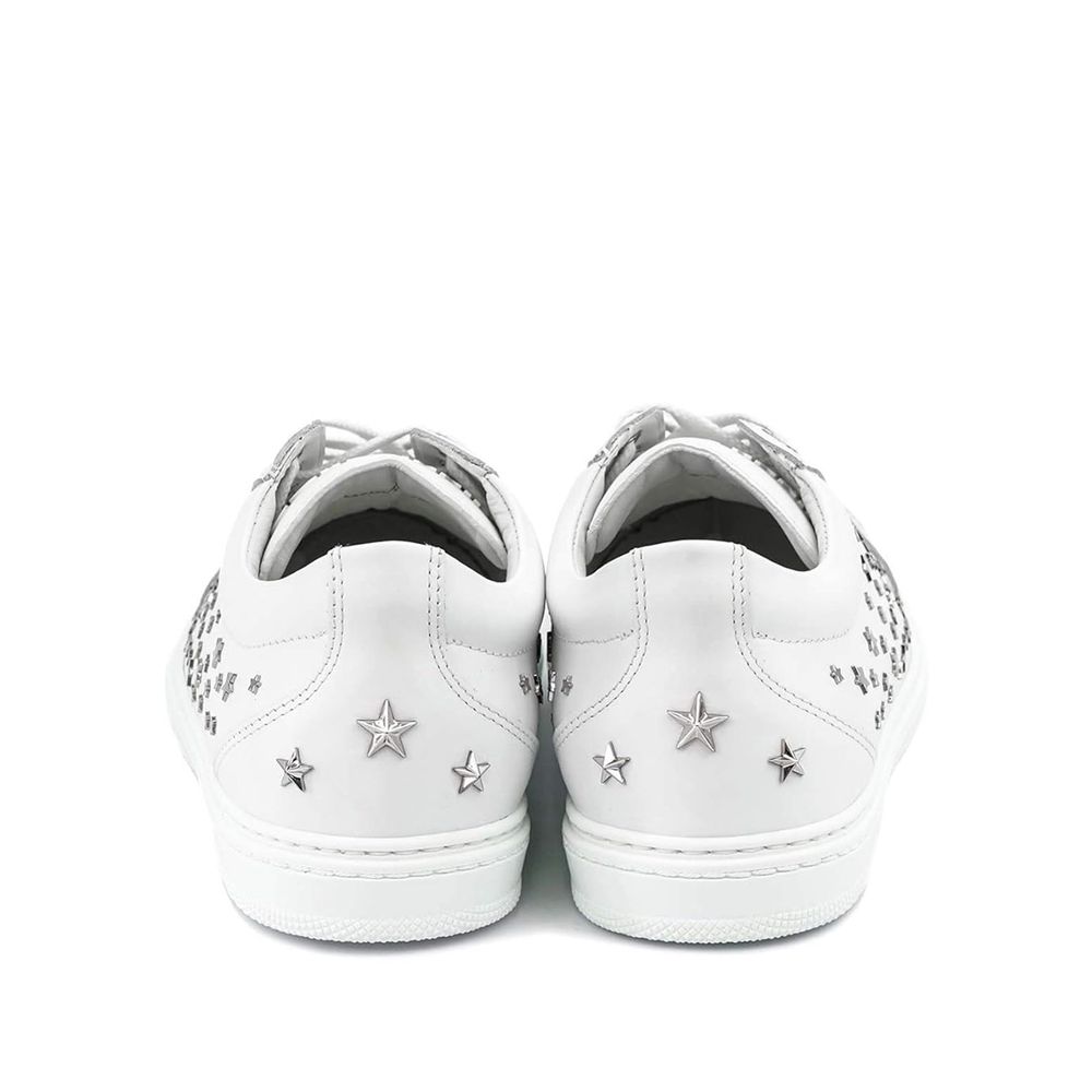 White Calfskin Low Top Sneakers - TIZZIL