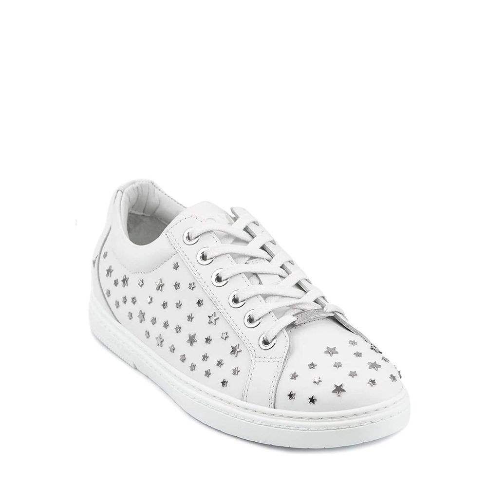 White Calfskin Low Top Sneakers - TIZZIL