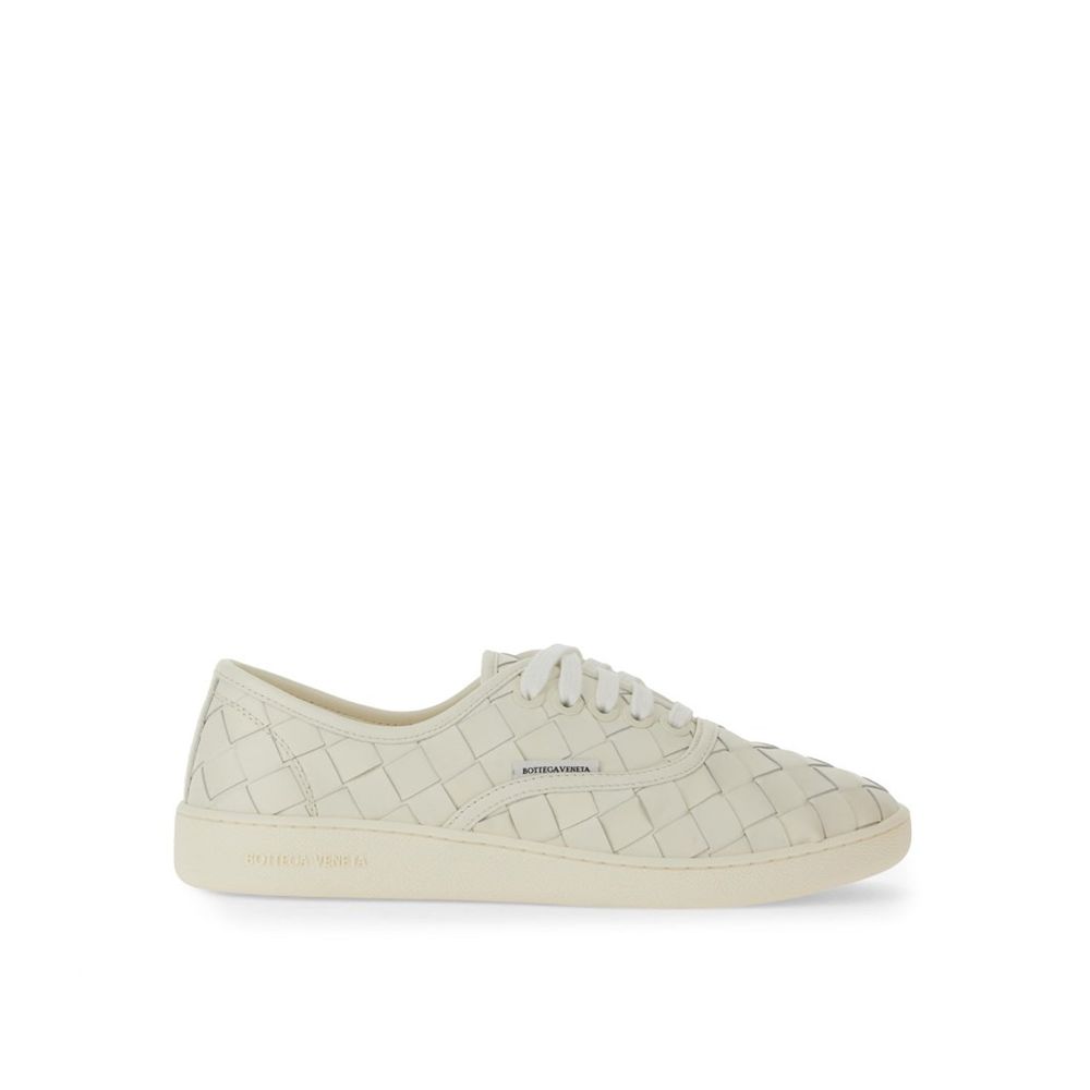 White Calfskin Low Top Sneakers - TIZZIL