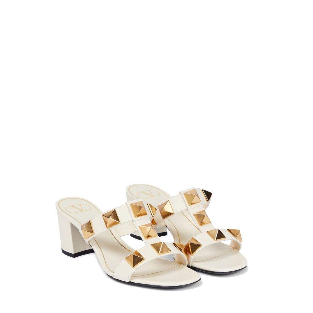 White Calfskin Platform Sandals - TIZZIL