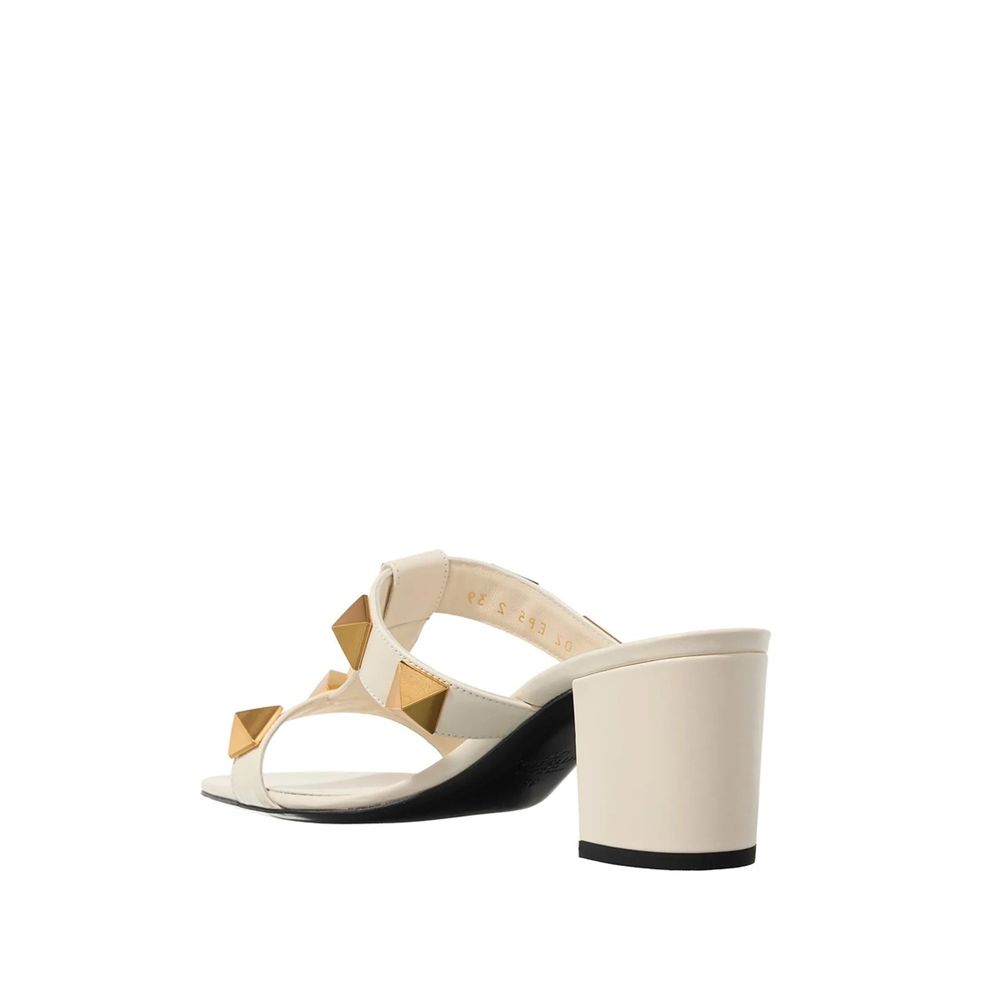 White Calfskin Platform Sandals - TIZZIL
