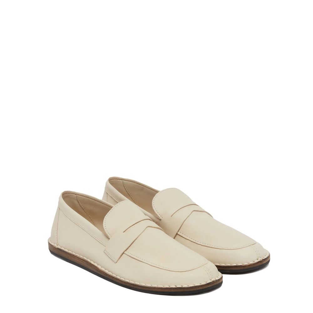 White Calfskin Slip - On Loafers - TIZZIL