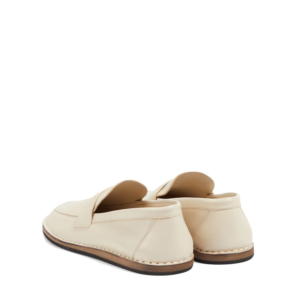 White Calfskin Slip - On Loafers - TIZZIL