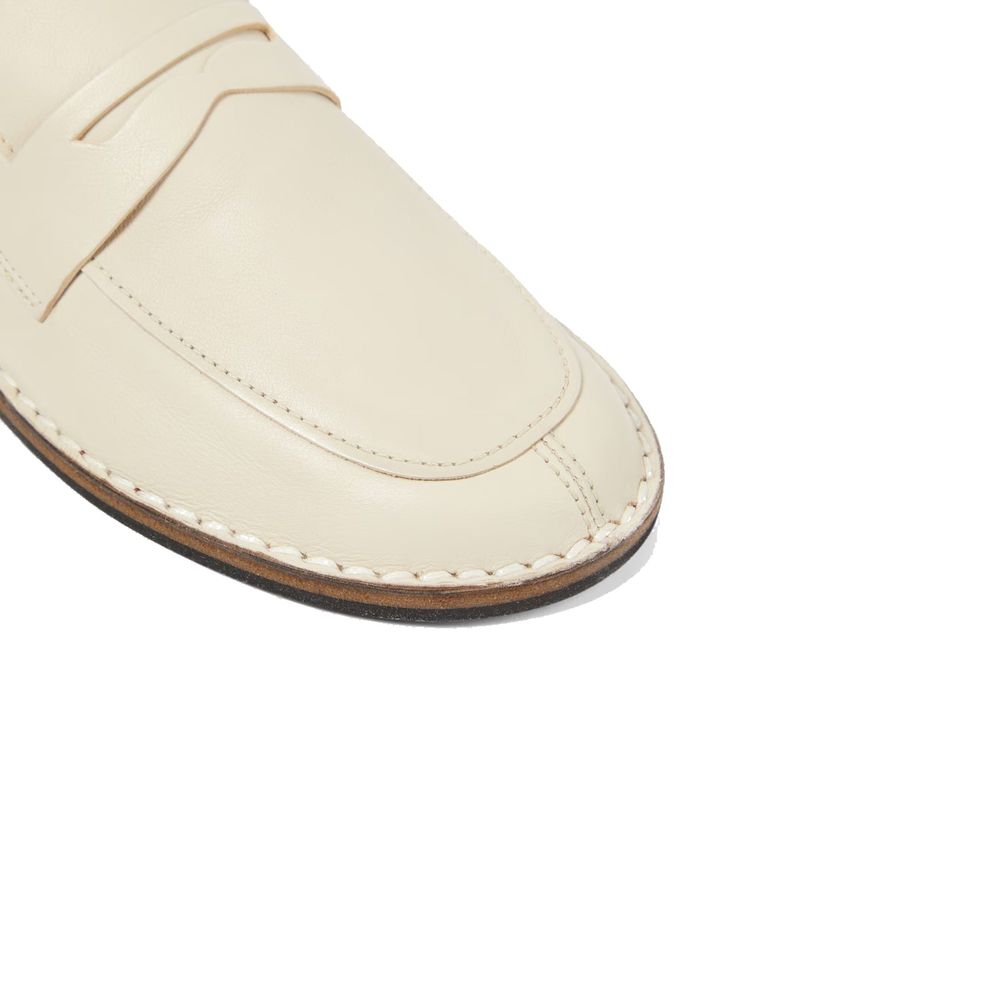White Calfskin Slip - On Loafers - TIZZIL