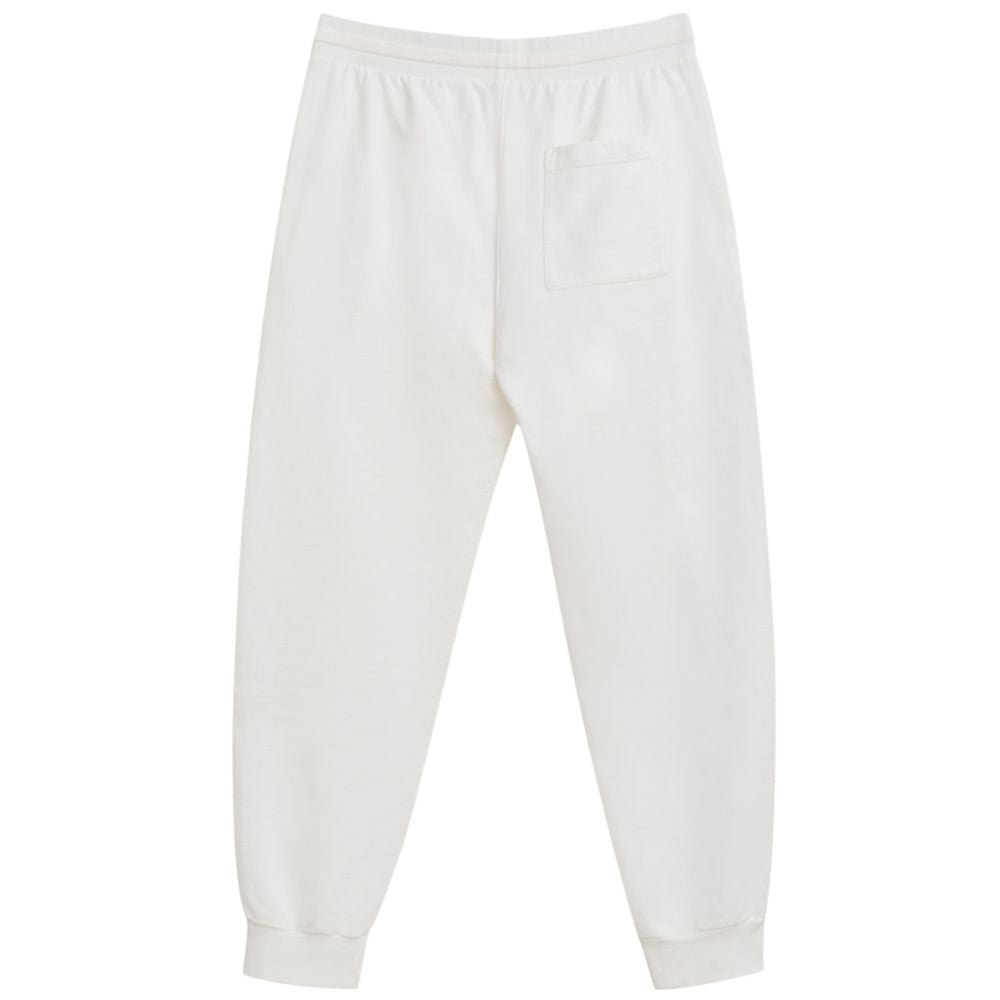 White Cotton Athletic Pants - TIZZIL