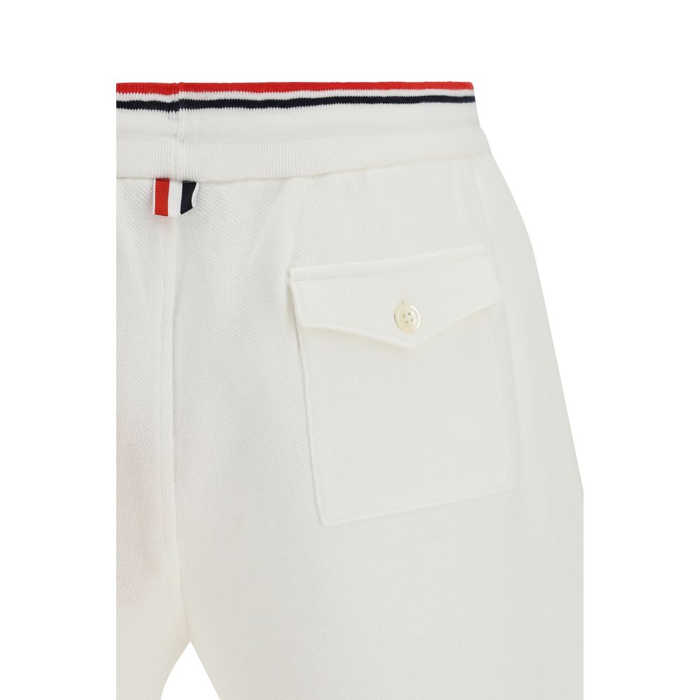 White Cotton Bermuda Shorts - TIZZIL