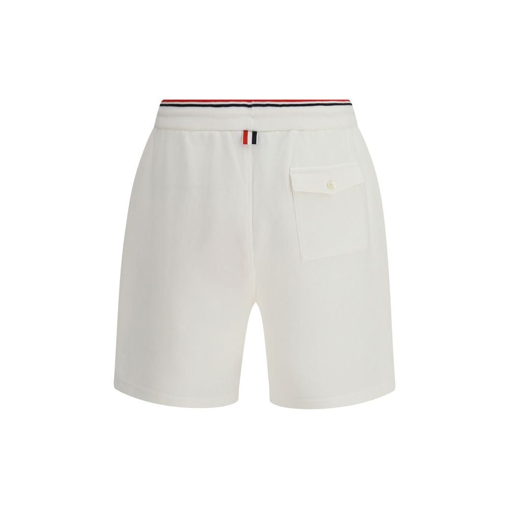White Cotton Bermuda Shorts - TIZZIL