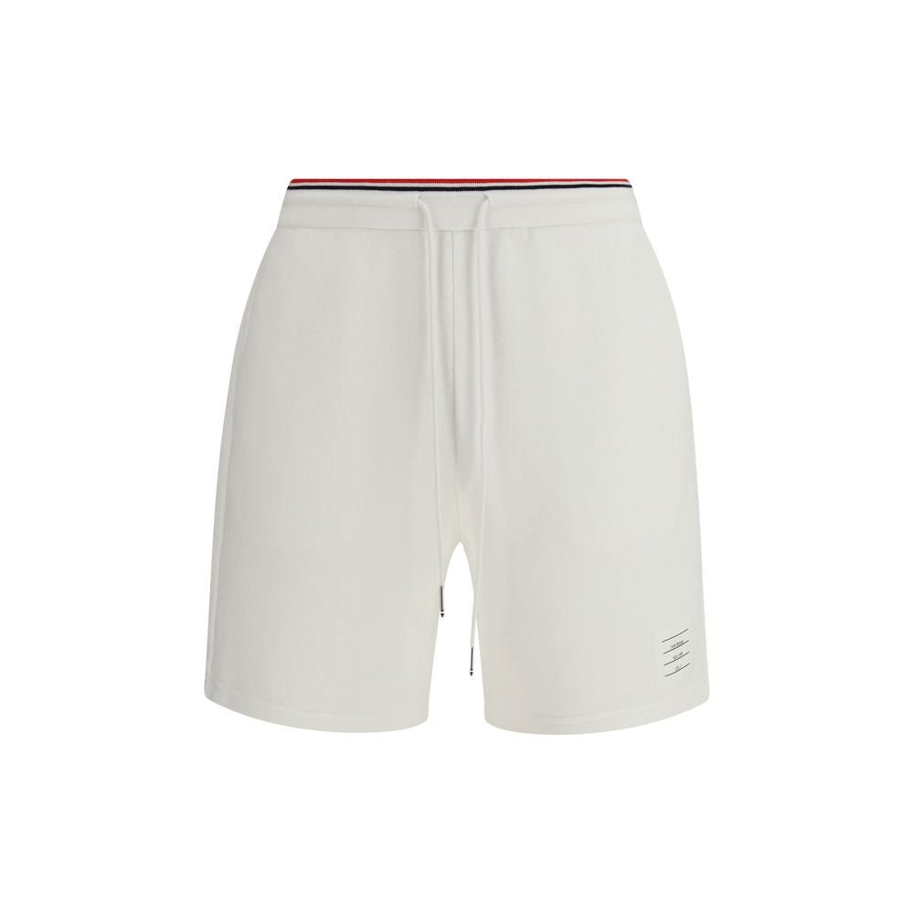 White Cotton Bermuda Shorts - TIZZIL