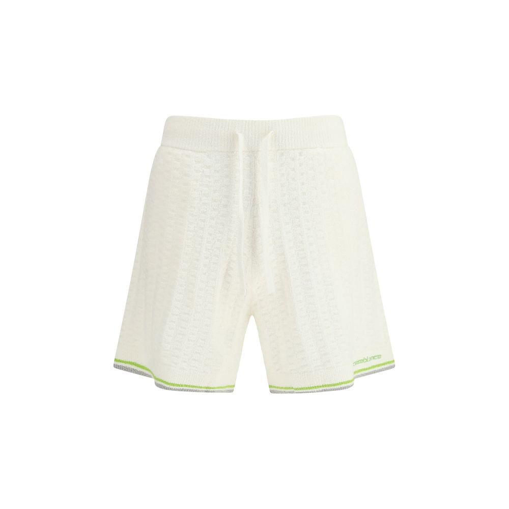 White Cotton Bermuda Shorts - TIZZIL