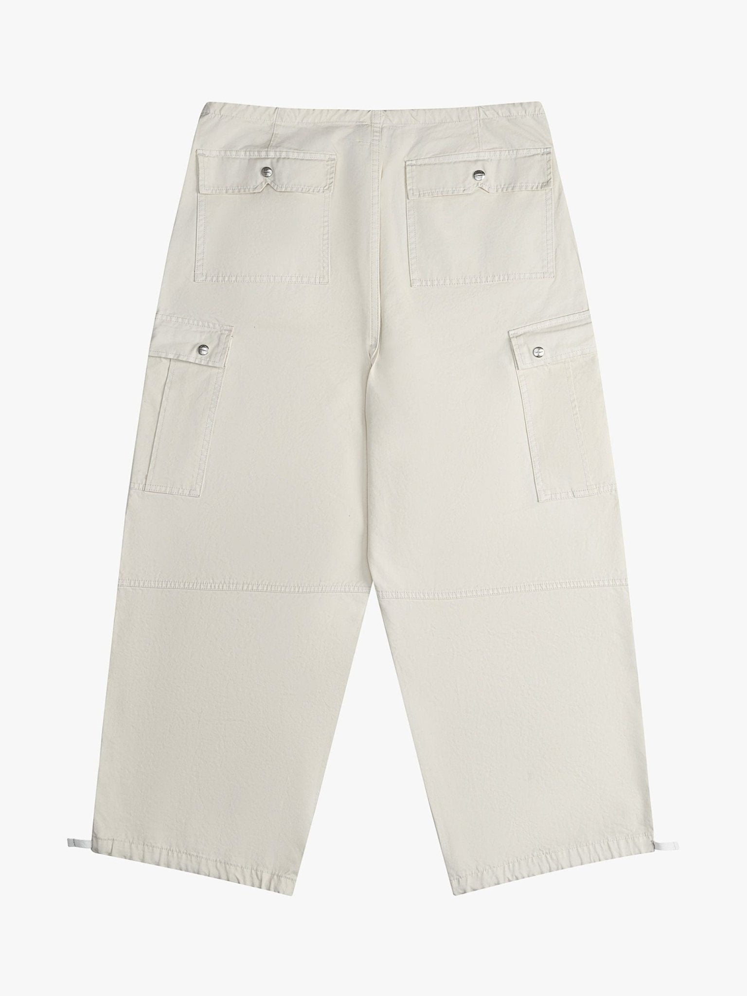 White Cotton Cargo Pants - TIZZIL