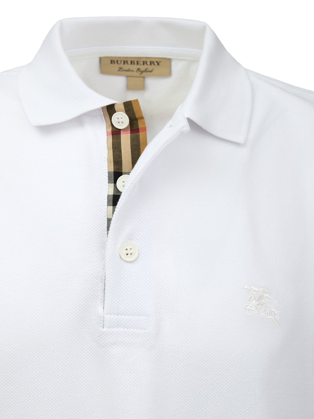 White Cotton Collared Polo Shirt - TIZZIL