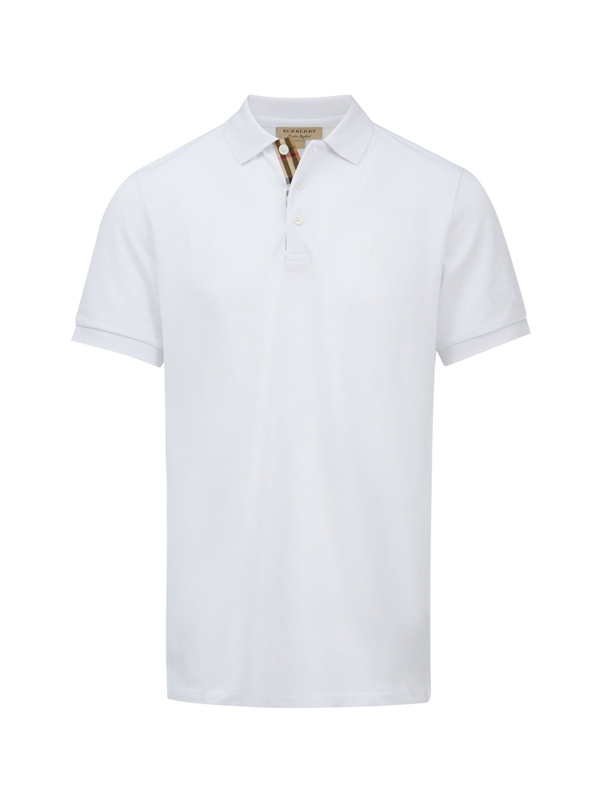 White Cotton Collared Polo Shirt - TIZZIL