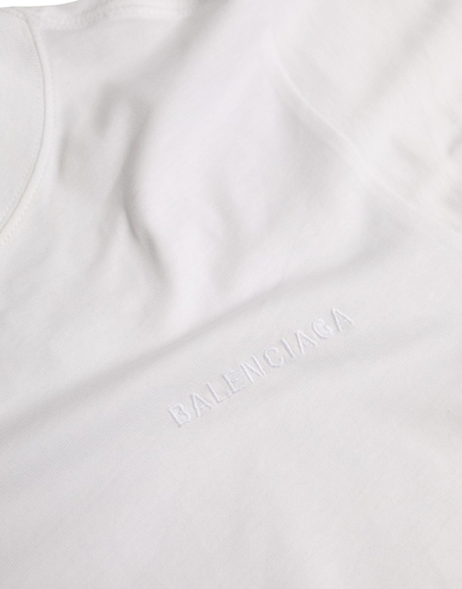 White Cotton Crew Neck Short Sleeves T-shirt - TIZZIL