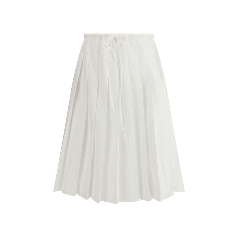 White Cotton Long Skirt - TIZZIL