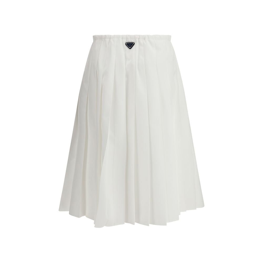 White Cotton Long Skirt - TIZZIL