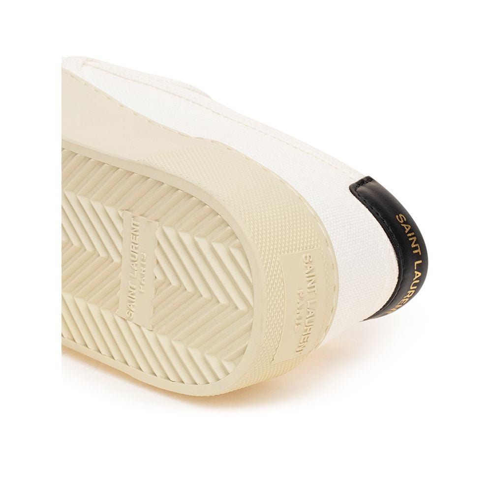 White Cotton Low Top Sneakers - TIZZIL