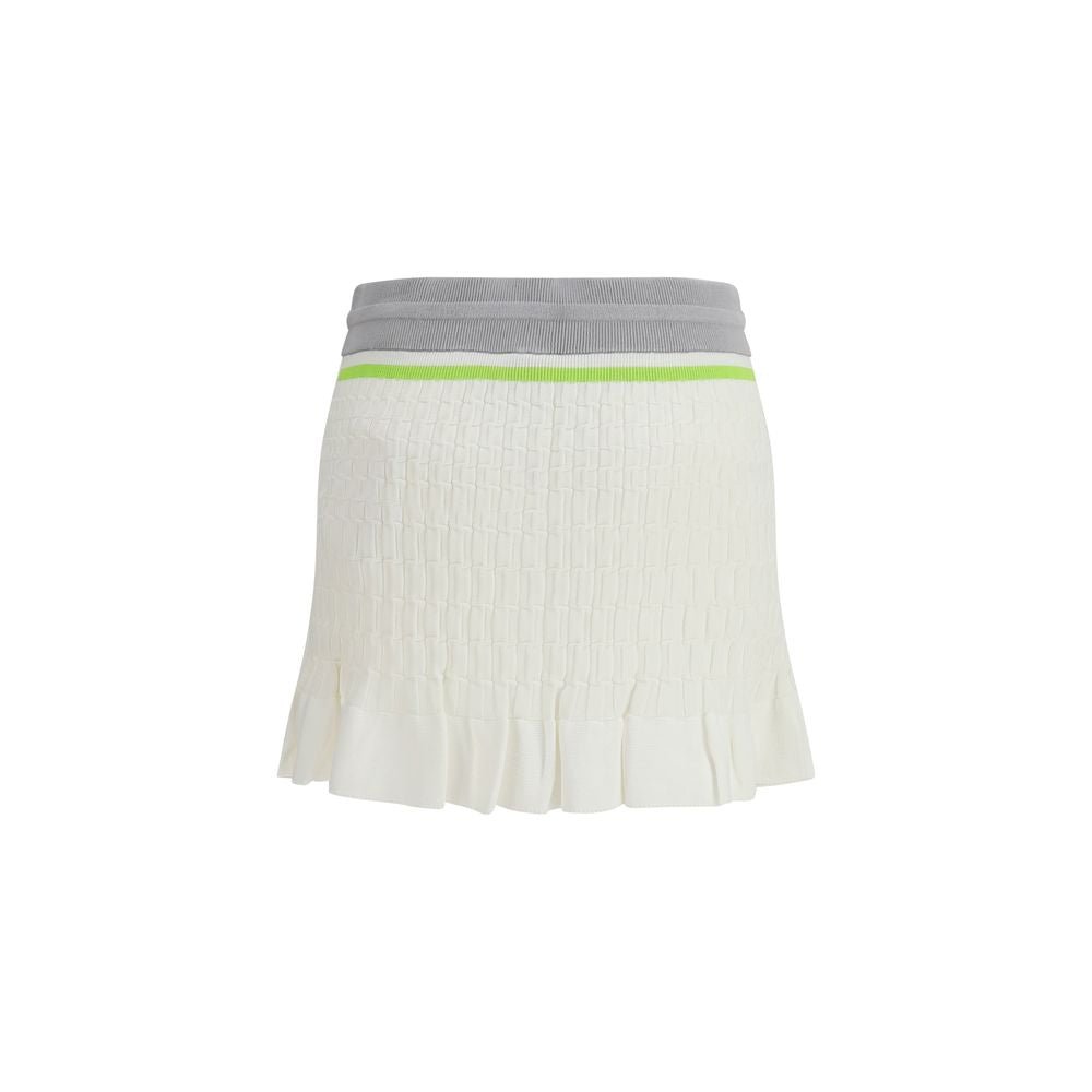 White Cotton Mini Skirt - TIZZIL
