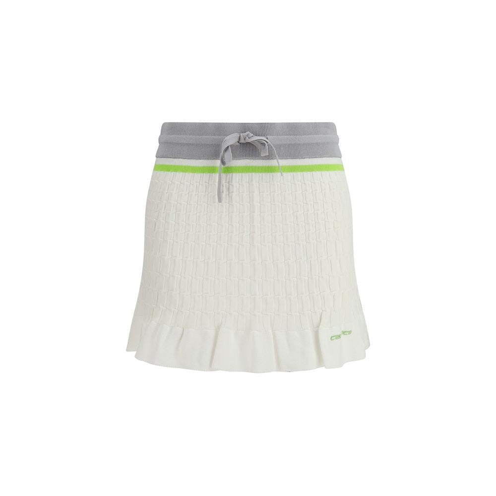 White Cotton Mini Skirt - TIZZIL