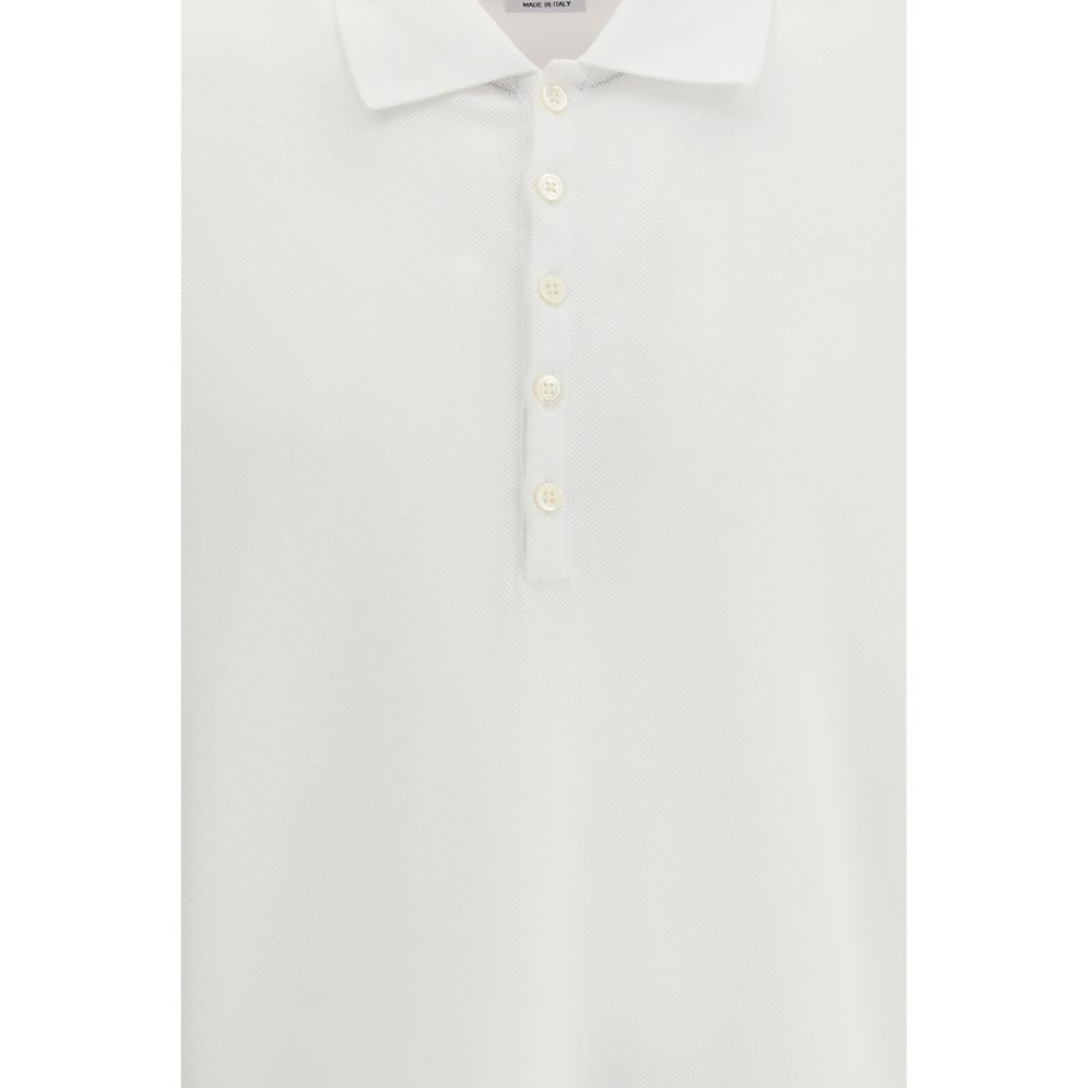 White Cotton Polo Shirt - TIZZIL