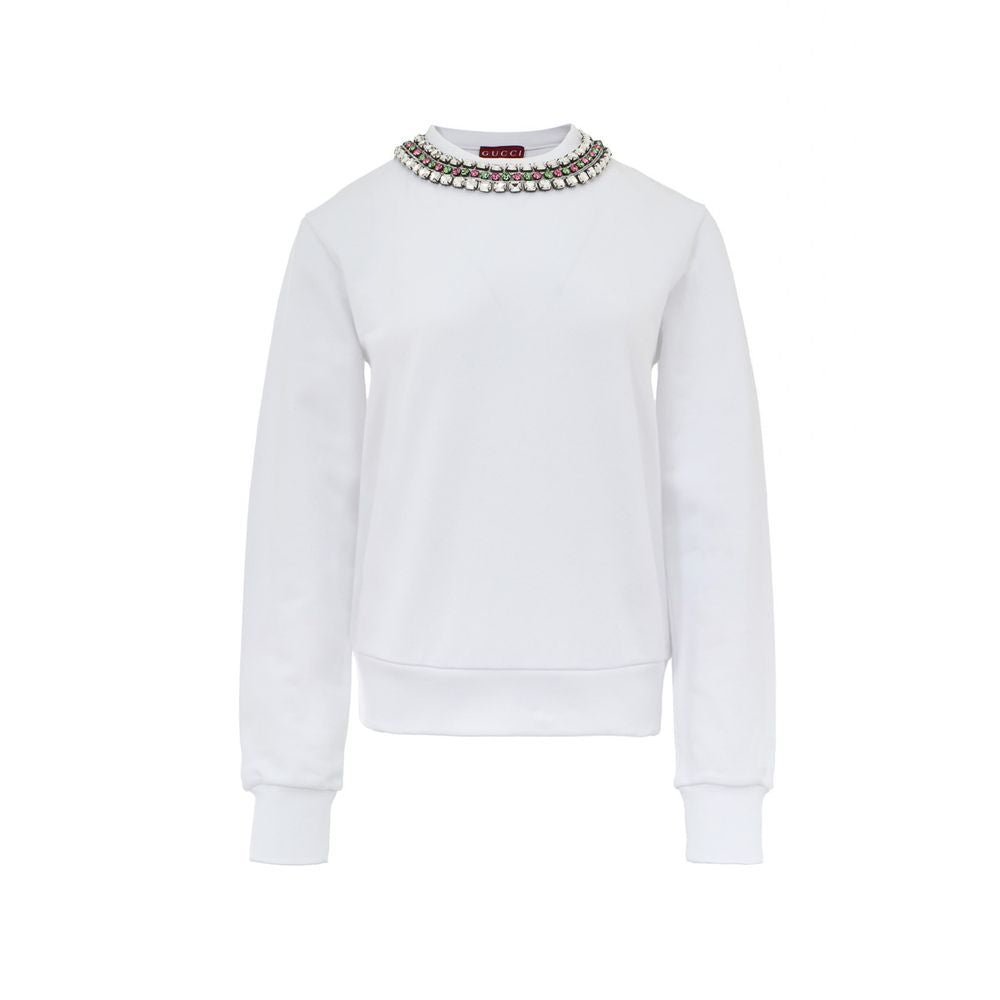 White Cotton Sweatshirt - TIZZIL