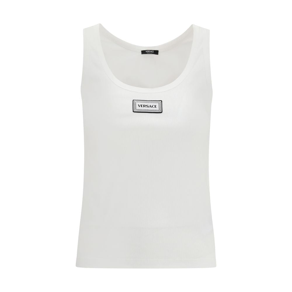 White Cotton Tank Tops - TIZZIL