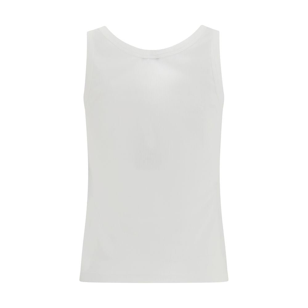White Cotton Tank Tops - TIZZIL