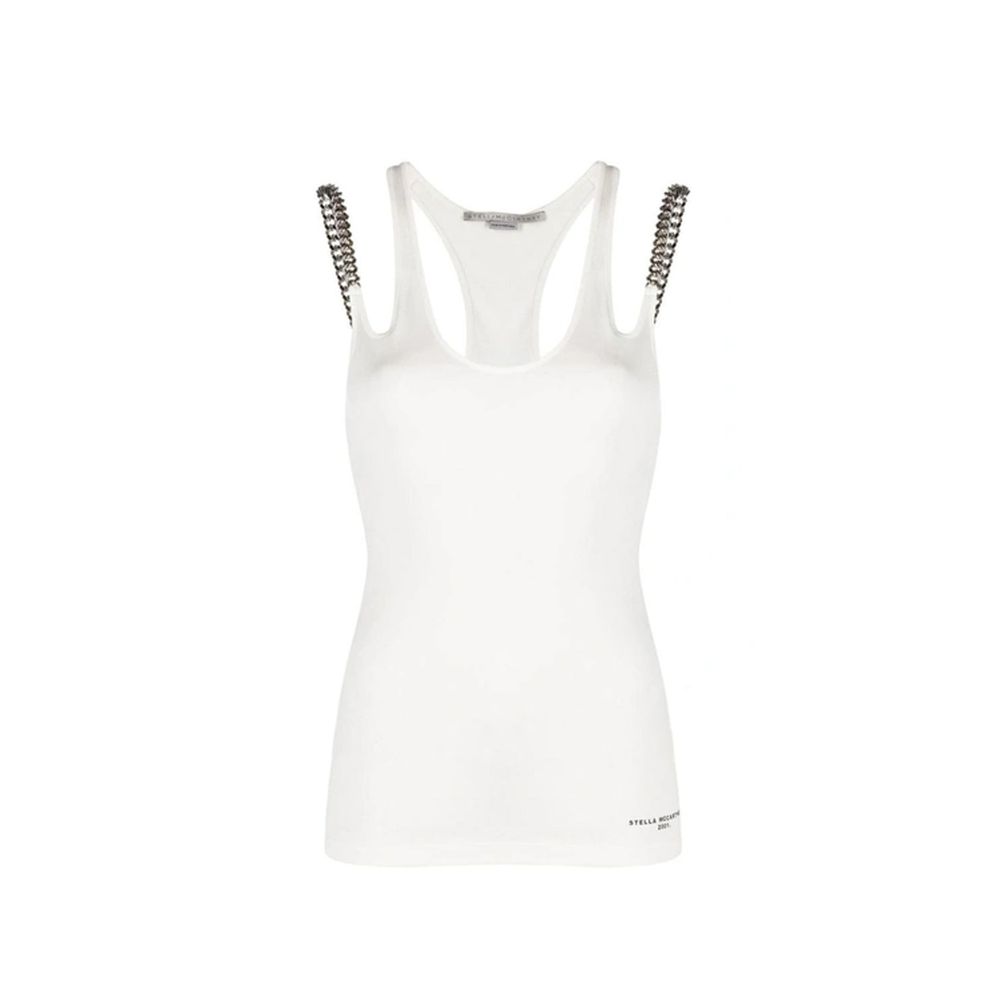 White Cotton Tank Tops - TIZZIL