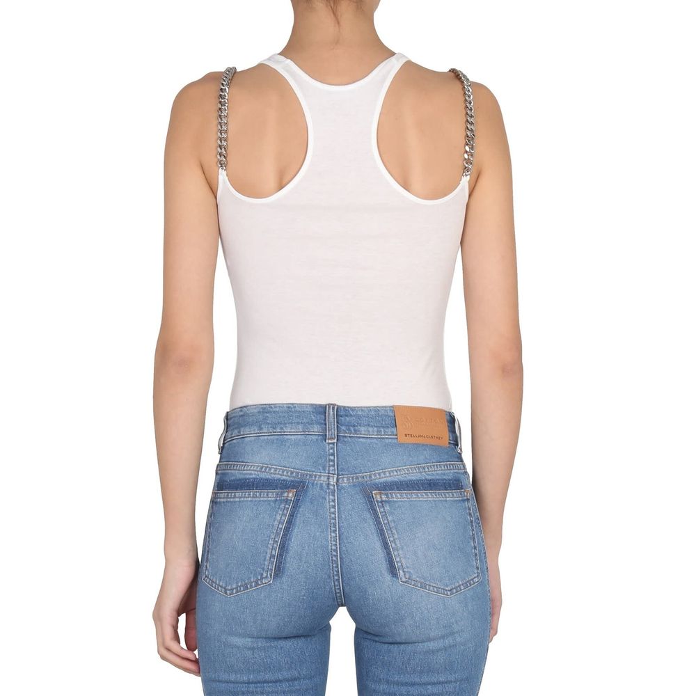 White Cotton Tank Tops - TIZZIL