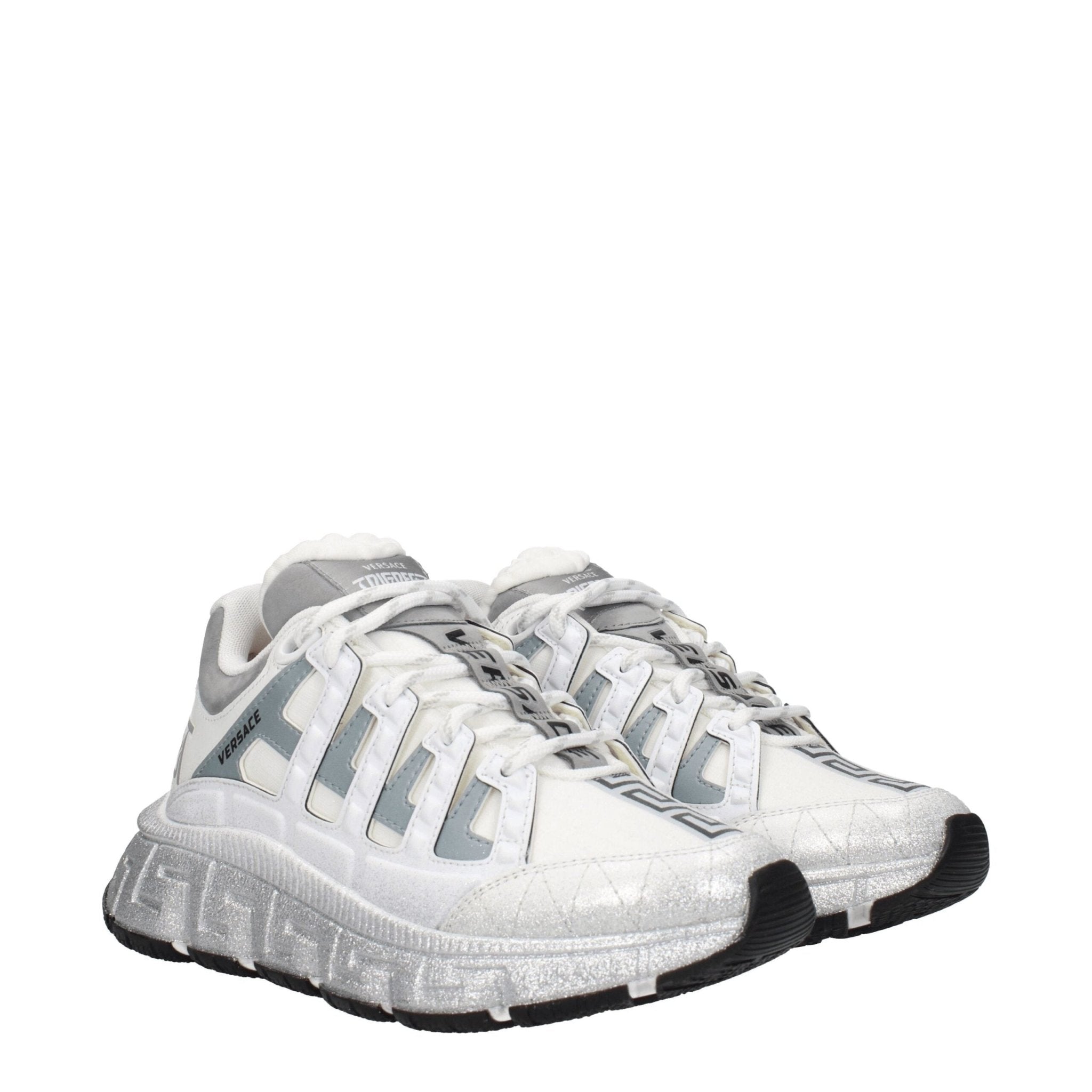 White Fabric Athletic Sneakers - TIZZIL