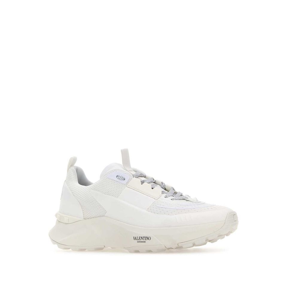 White Fabric Athletic Sneakers - TIZZIL