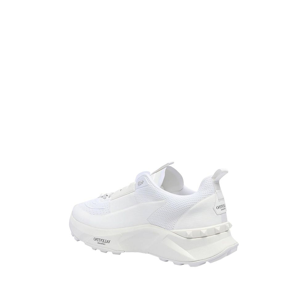 White Fabric Athletic Sneakers - TIZZIL