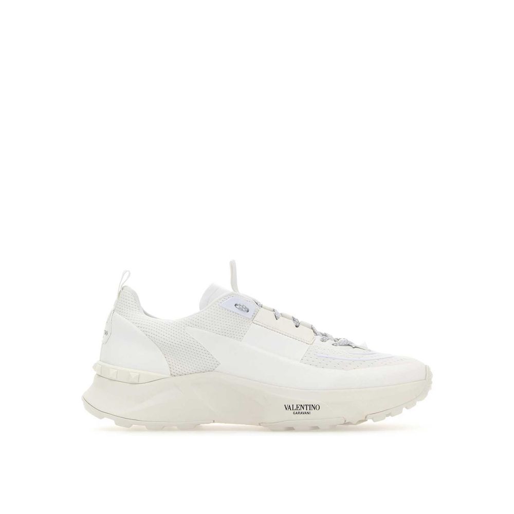 White Fabric Athletic Sneakers - TIZZIL
