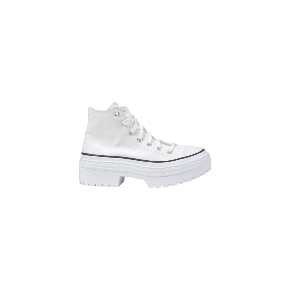 White Fabric Chunky Sneakers - TIZZIL