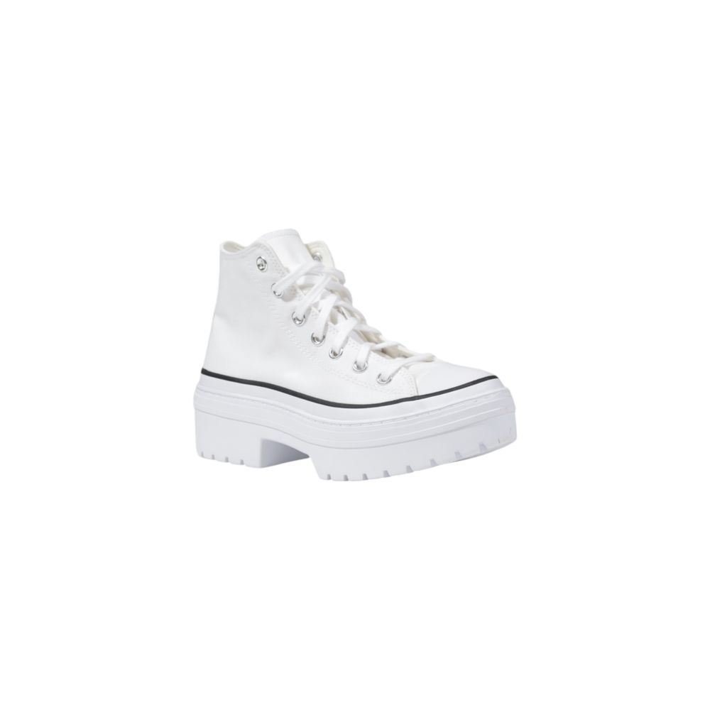 White Fabric Chunky Sneakers - TIZZIL