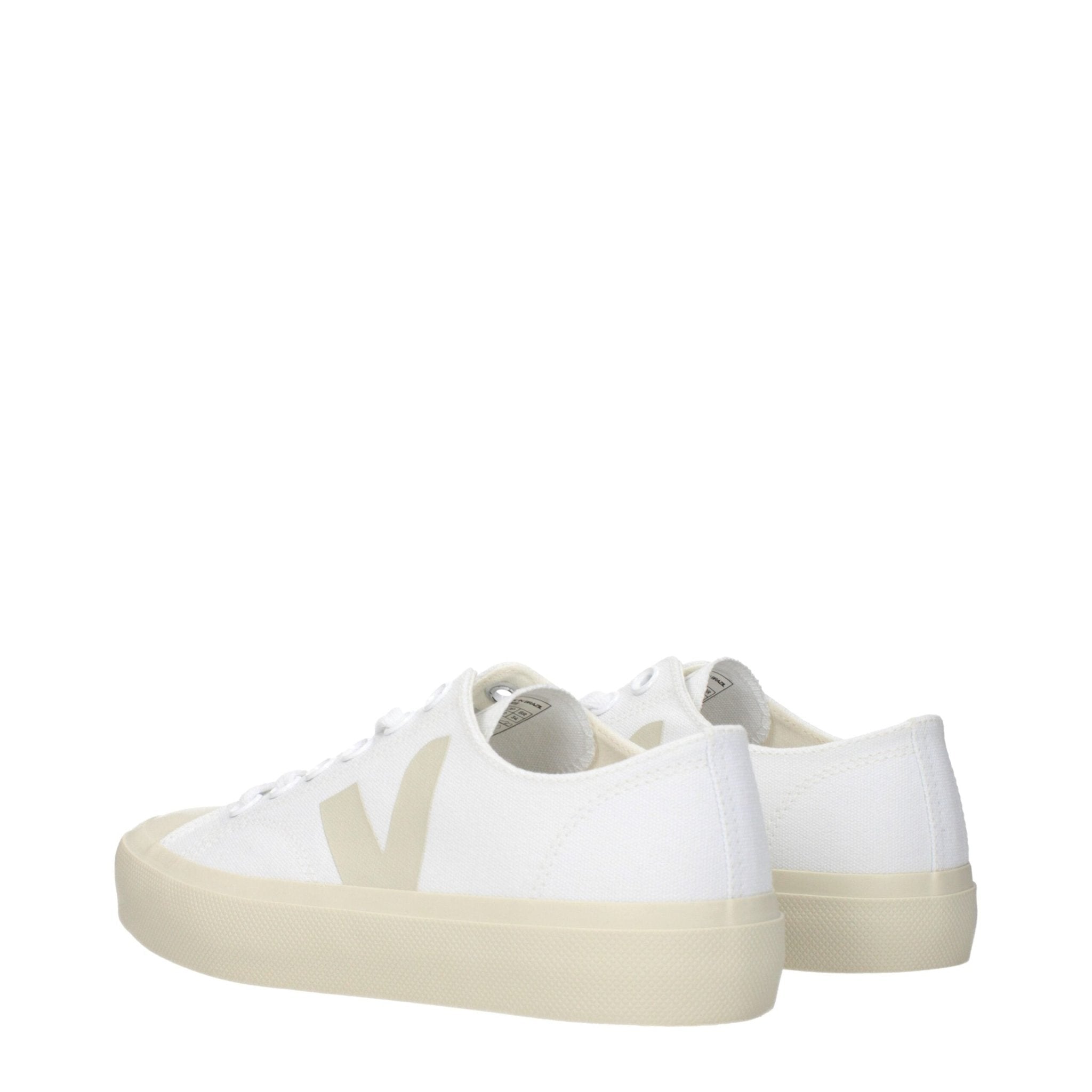 White Fabric Low Top Sneakers - TIZZIL