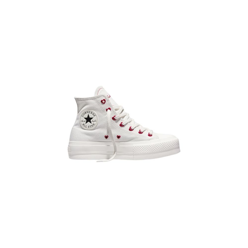 White Fabric Platform Sneakers - TIZZIL