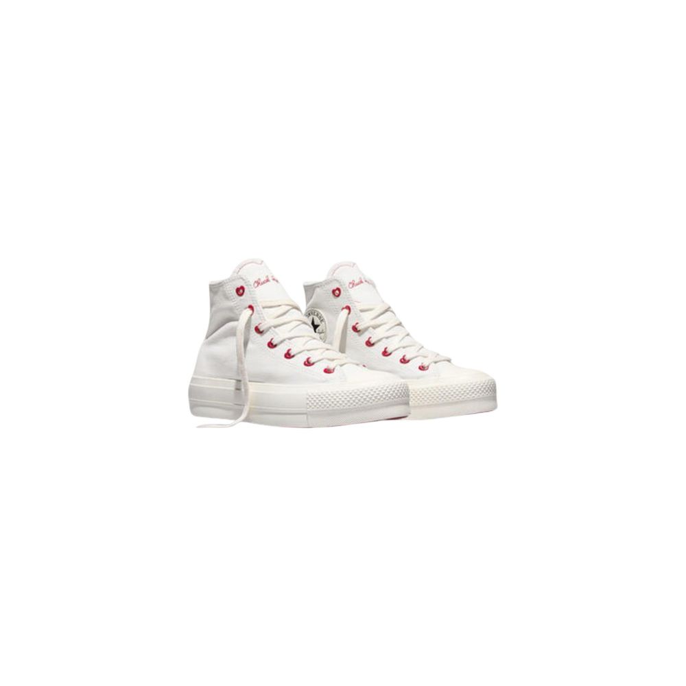 White Fabric Platform Sneakers - TIZZIL