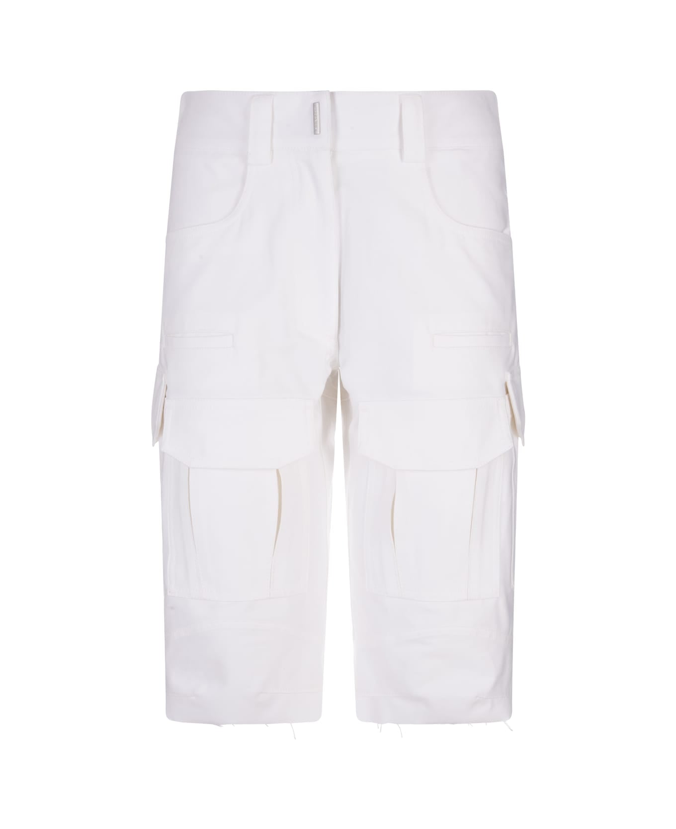 White Fibres Cargo Shorts - TIZZIL