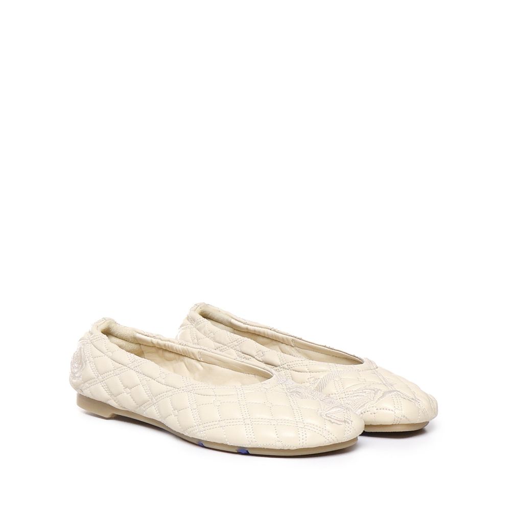 White Lamb Leather Ballet Flats - TIZZIL