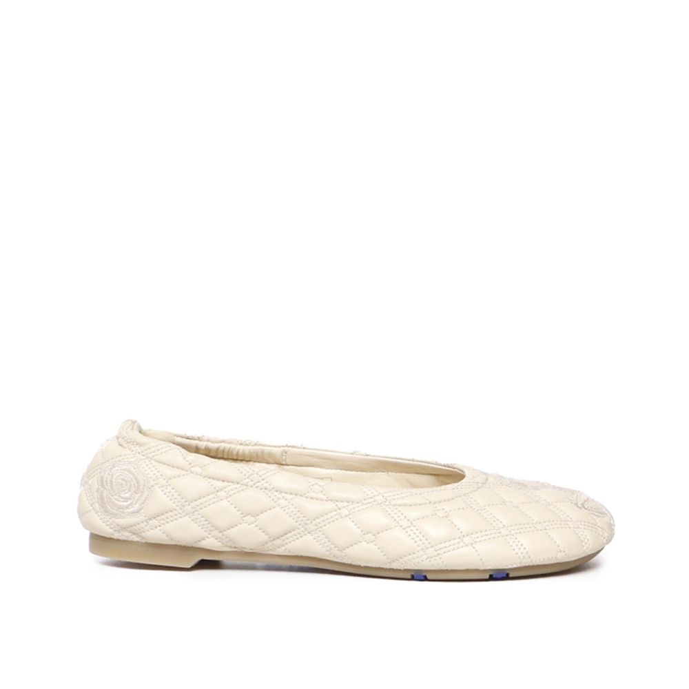 White Lamb Leather Ballet Flats - TIZZIL