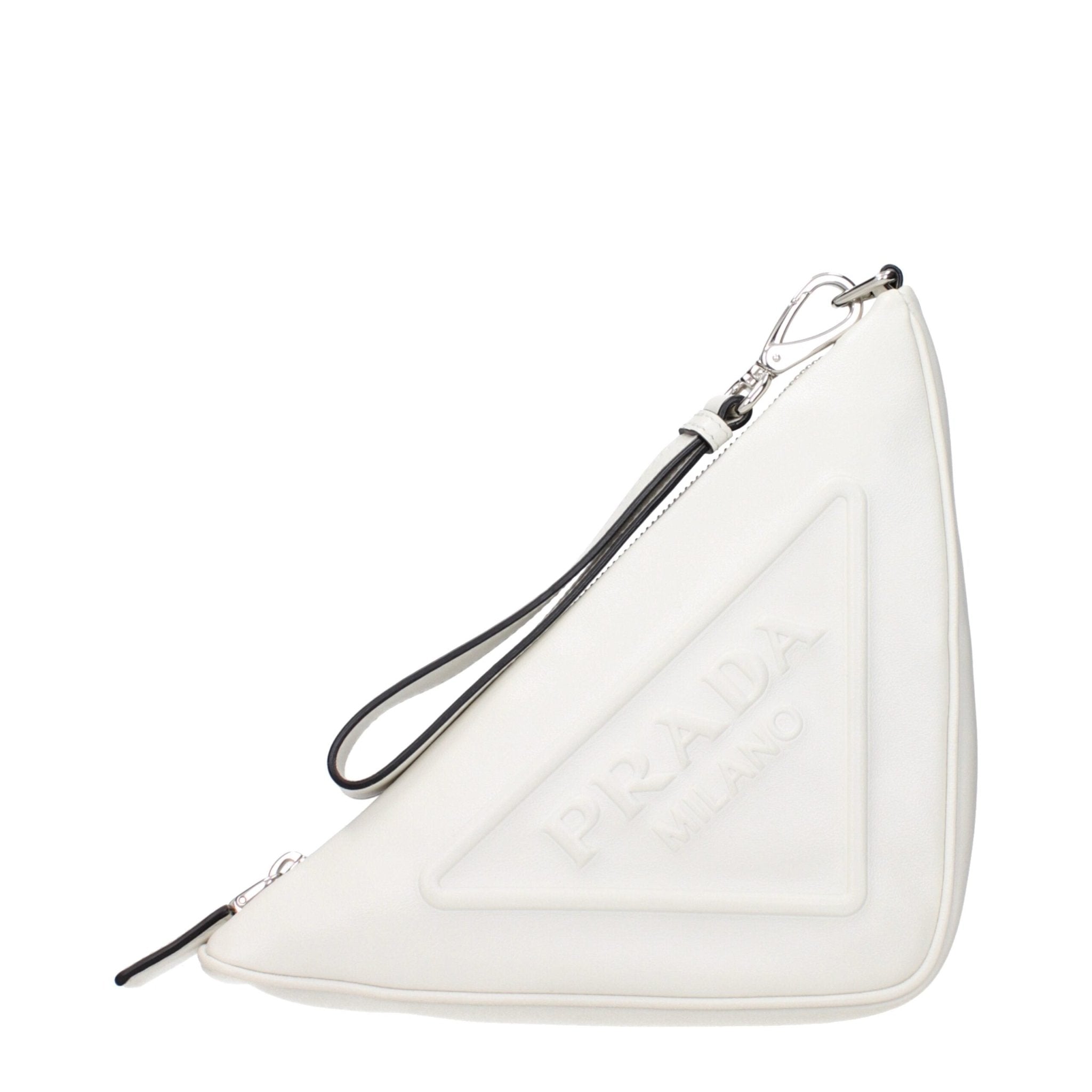 White Leather Clutch Bag - TIZZIL