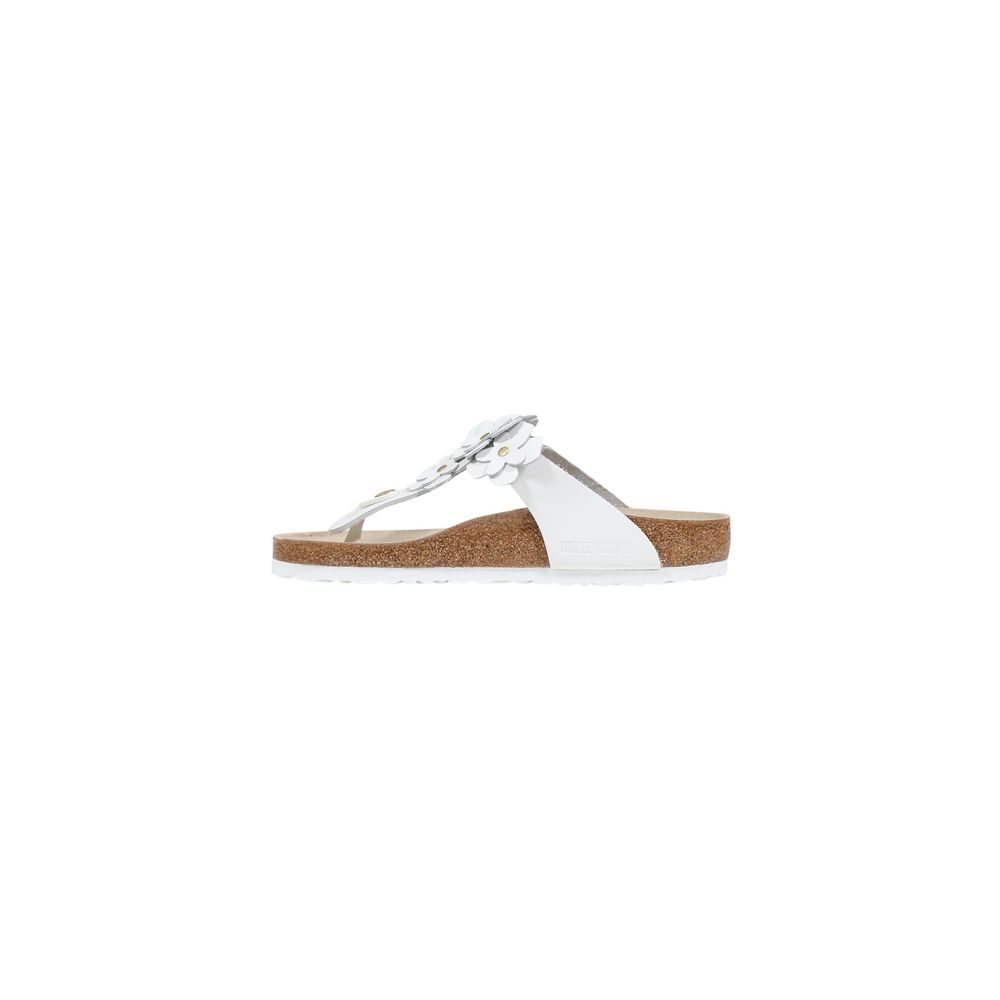 White Leather Flat Sandals - TIZZIL