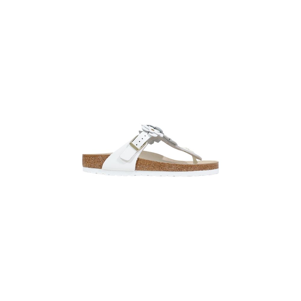 White Leather Flat Sandals - TIZZIL