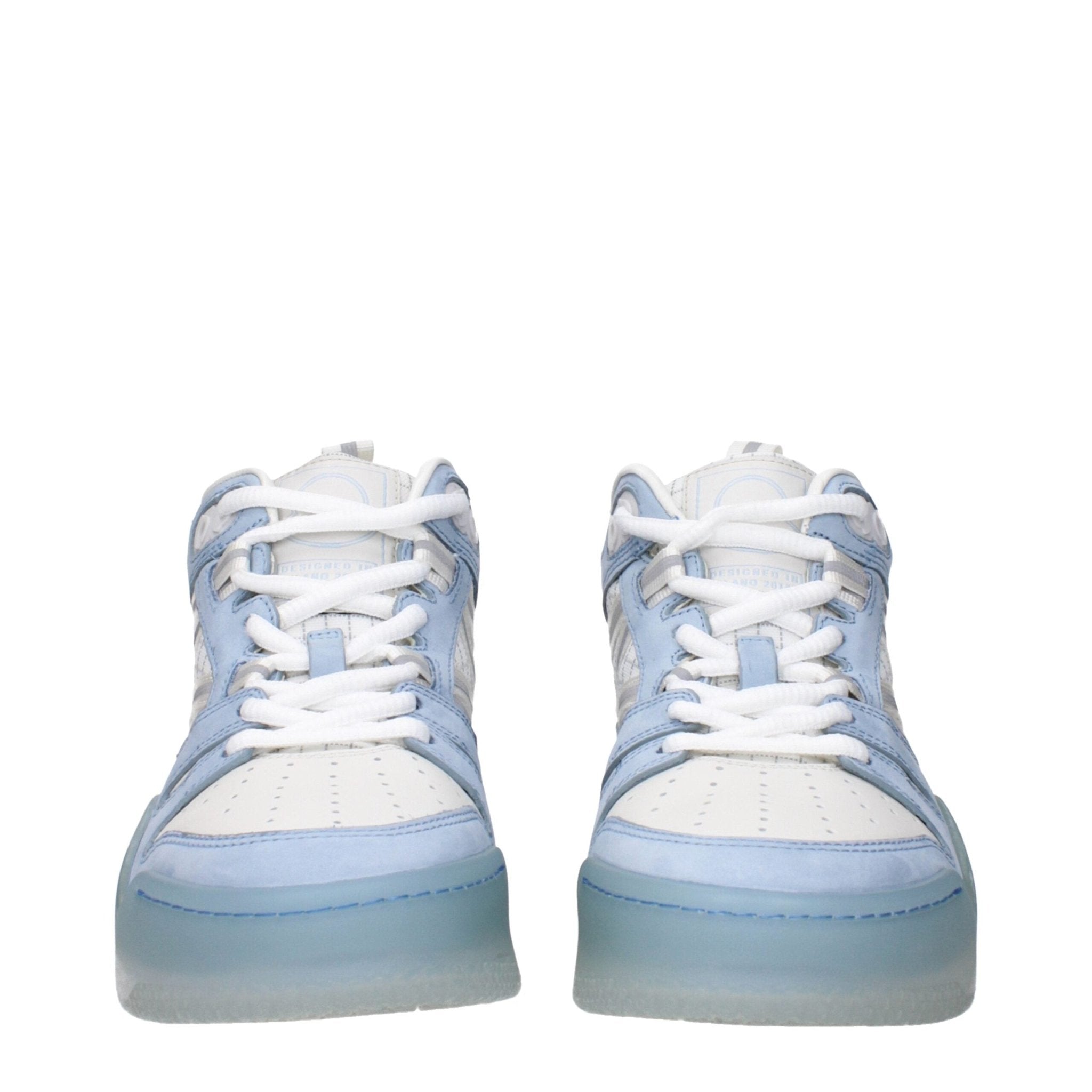 White Leather High Top Sneakers - TIZZIL