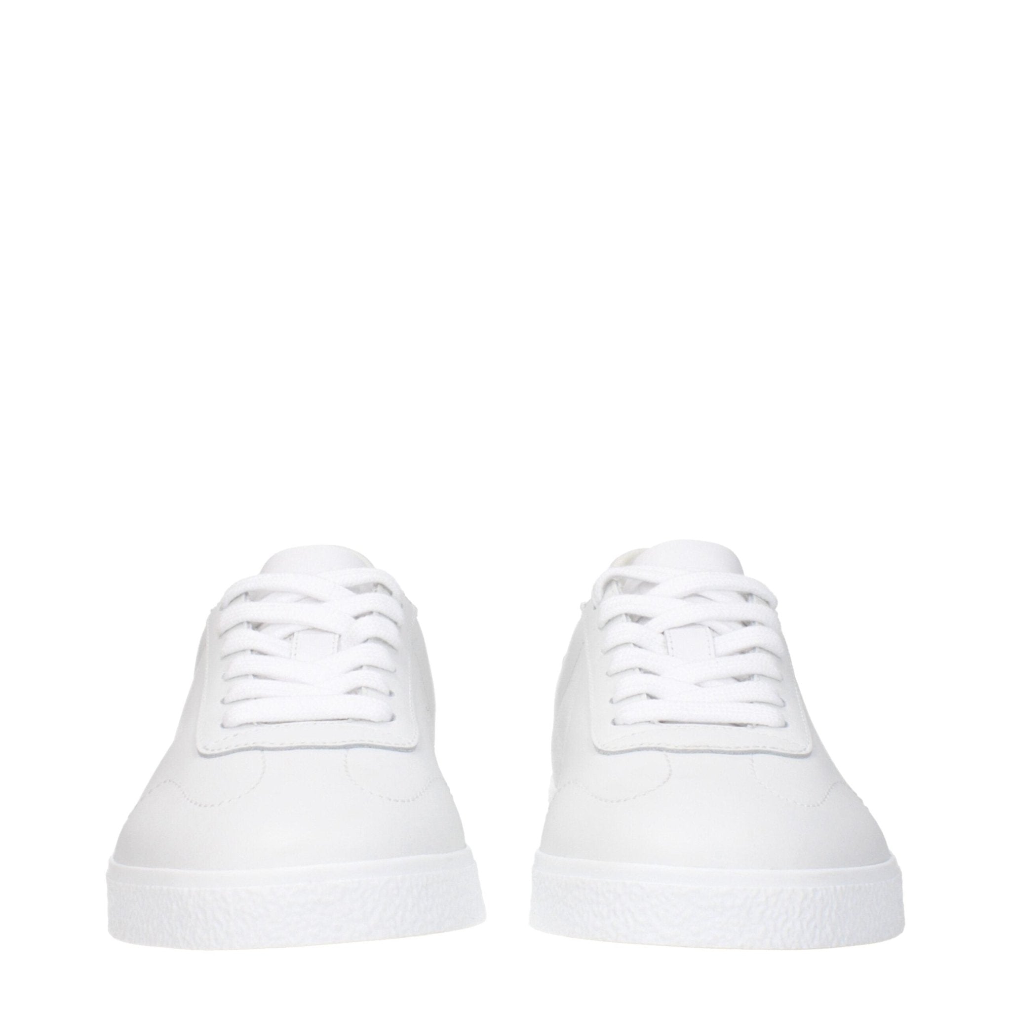 White Leather Low Top Sneakers - TIZZIL