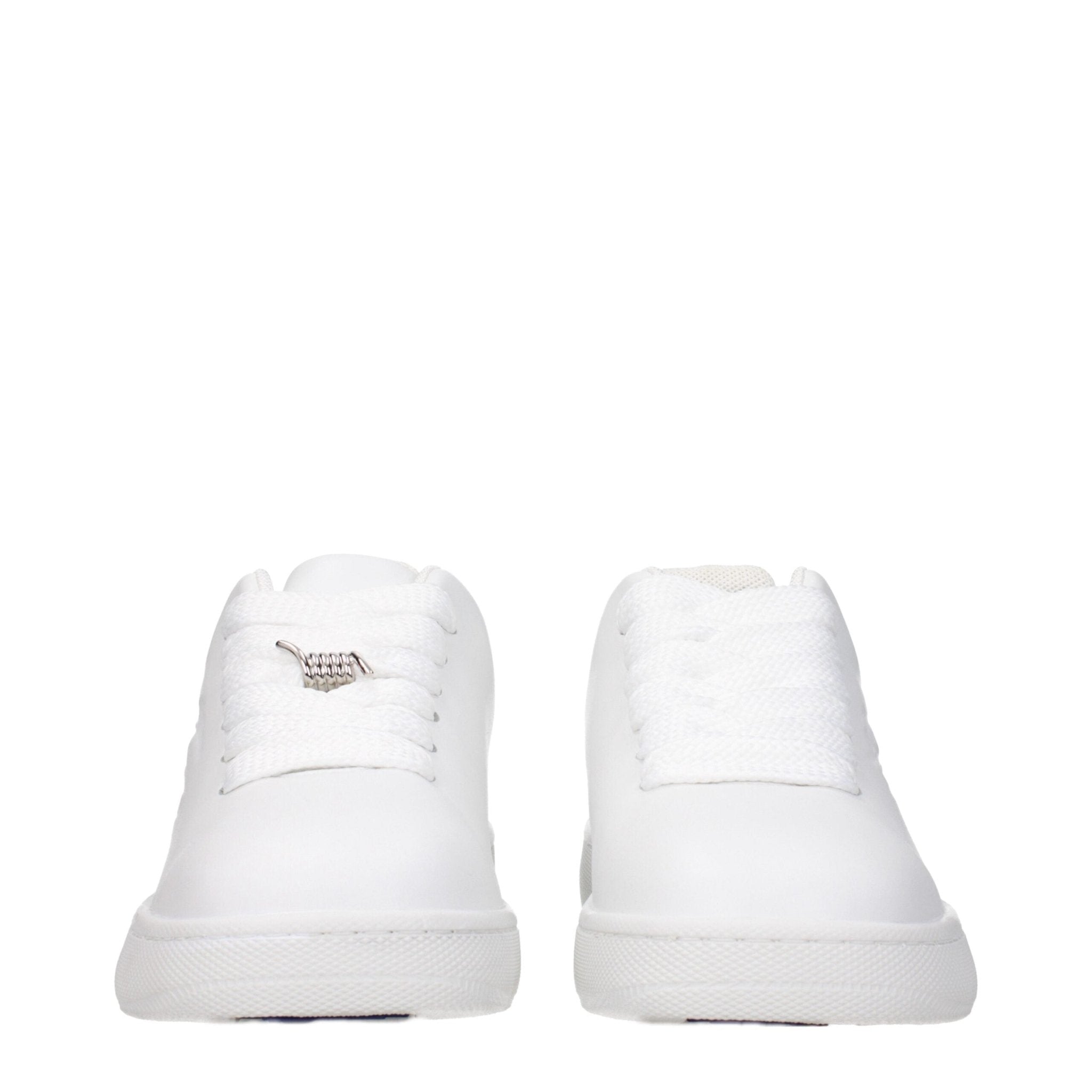 White Leather Low Top Sneakers - TIZZIL